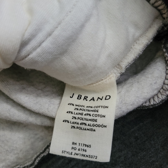 J BRAND Gray Wool Cotton Zip Shoulde Sweater Sweatshirt Size Small *EUC* - Picture 4 of 5